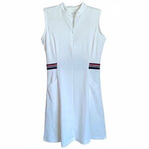 Baleaf White Tennis Dress 3/4 Zip Athletic Pickleball Golf Sm Preppy Activewear